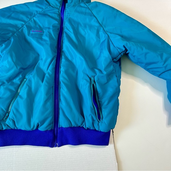 Vtg REVERSIBLE Columbia Teal & Purple Ski Snow Puffer Coat Jacket - Picture 9 of 13